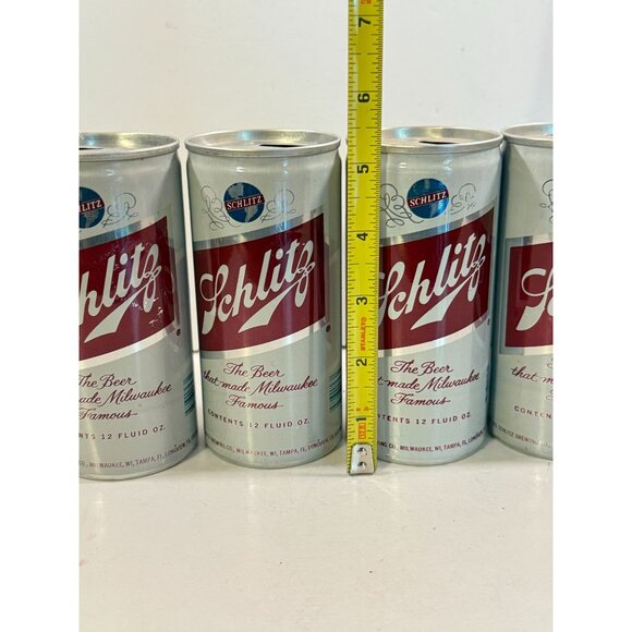 Vintage Schlitz Brewing Co Beer Cans Lot of 4 Empty - Picture 10 of 10